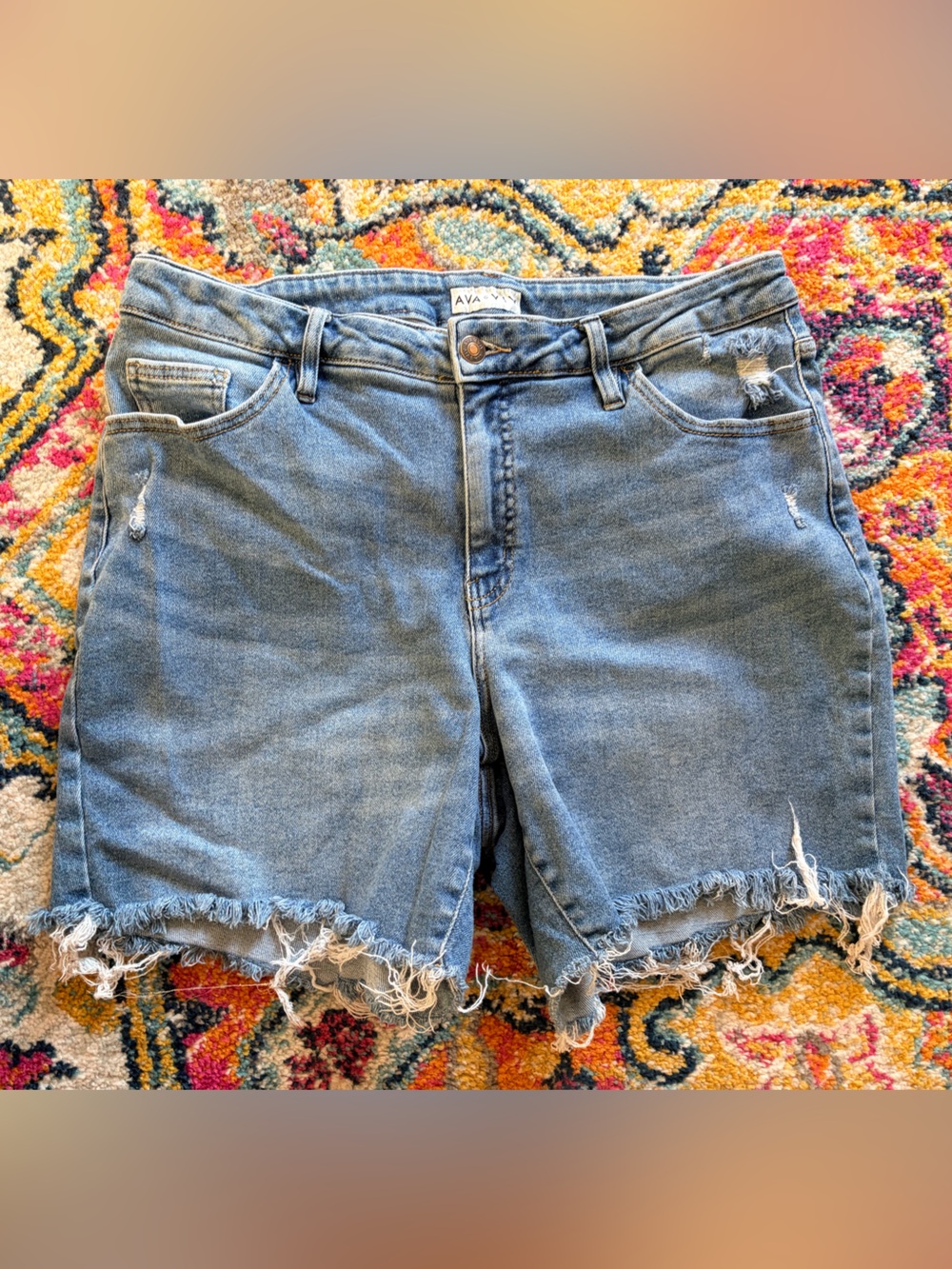 AVA & Viv Women's Distressed Denim Shorts size 16W